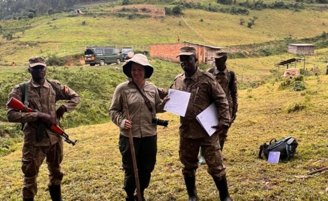 After tracking gorillas, with a gorilla permit