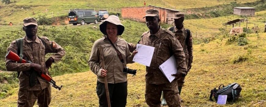 After tracking gorillas, with a gorilla permit