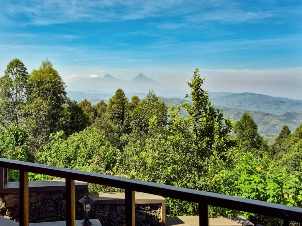 Nkuringo Bwindi Gorilla Lodge Volcanoes view